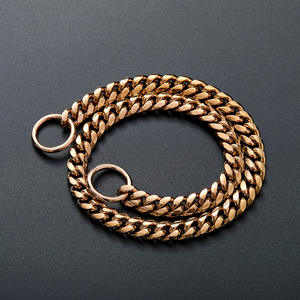 Venta al por mayor 10mm de acero inoxidable Metal <span class=keywords><strong>32</strong></span> pulgadas oro cubano mascota Collar moda personalizado perro Collar antiladridos Collar para perro - Product Image 2