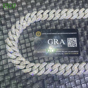 Chaîne cubaine haute couture chaîne personnalisée en argent 925 plaqué or 18 carats Hip Hop Miami chaîne cubaine collier pour hommes - Product Image 4