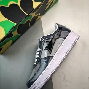 Zapatos de Marca Famosa de Alta Calidad, Bapeeess, Diseño de Estrella, Cuero Sintético Patentado, Malla Transpirable, Ligeros, Color Morado, Casuales - Product Image 3