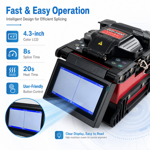 เครื่องเชื่อมต่อใยแก้วนำแสงแบบพกพาออลอินวัน น้ำหนักเบา พร้อมหน้าจอ LCD ความละเอียดสูง ที่หนีบ 3 in 1 ระบบทำความร้อนอัตโนมัติ - Product Image 3