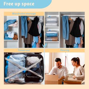 Sac de compression sous vide pour vêtements et couettes, sac de rangement sous vide avec pompe - Product Image 4