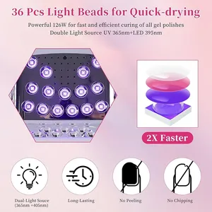 Nouvelle Lampe à Ongles UV LED Rechargeable HK LBT X6 78W 2026 avec Écran LED, Séchoir à Gel Sans Fil, Appareil de Pédicure pour Usage Domestique - Product Image 4