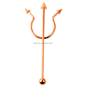 Joyería Industrial Única para Piercing de Barra, Pendiente de Cartílago con Forma de Tenedor con Bola y Cono, Venta al por Mayor - Product Image 5