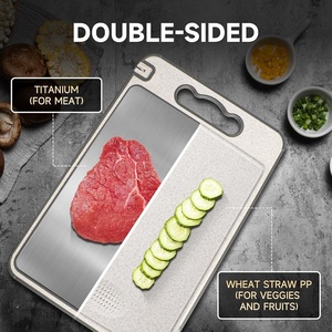 Food-Grade <strong>Titanium</strong> Double Sided Chopping <strong>Board</strong> Modern Eco-Style Non Toxic Non Slip <strong>Cutting</strong> <strong>Board</strong> Juice Grooves for Kitchen Use - Product Image 3