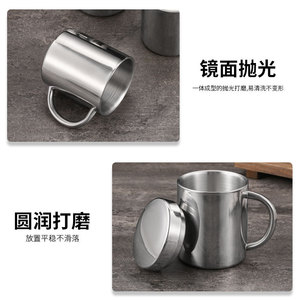 Tasse à boire pour enfants en acier inoxydable 304, avec couvercle, tasse à lait pour étudiants, Design minimaliste, utilisation pour la rentrée scolaire - Product Image 4