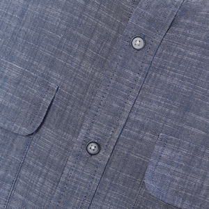 Camisa informal de manga larga gris azulado de alta calidad para hombre, 100% algodón, para uso diario - Product Image 4