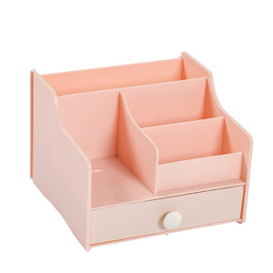 Cosmetic Organizer With <b>Drawers</b> <b>Plastic</b> Multi Compartment <b>Storage</b> Box For Makeup Desk <b>Storage</b> Simple Style 6-10 L Capacity - Product Image 4
