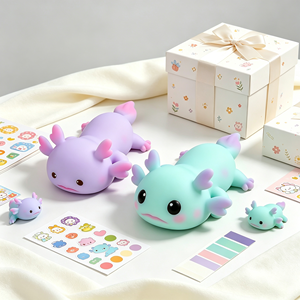 Juguete Antiestrés Kawaii de Axolotl, Material PU Suave, Juguete Portátil para Aliviar el Estrés, para Uso Promocional, Logotipo/Color/Tamaño Personalizables - Product Image 2