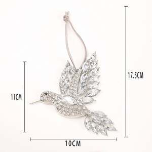 Adorno Colgante Creativo de Metal con Pedrería de Colibrí, Ángel y Flamenco para Navidad, Decoración para Escenas de Escaparates de Centros Comerciales, Suministros Festivos - Product Image 4