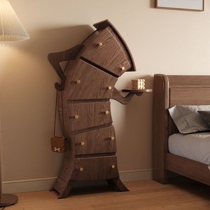 Akimbo de madera maciza, armario de cubo, dormitorio, sala de estar, cajones de almacenamiento, casillero de cuello torcido, cajones, muebles de madera maciza - Product Image 5