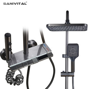 SANIVITAL Luxury Wall Mount Thermostatic 304 Vintage Hot and Cold Water Mixer Valve <strong>Bath</strong> Bathroom Shower <strong>Faucet</strong> - Product Image 1
