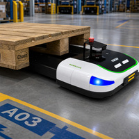 Chariot à palettes AGV de 1 tonne, fabrication directe d'usine, OEM, avec navigation laser SLAM et recharge automatique pour les opérations logistiques en entrepôt