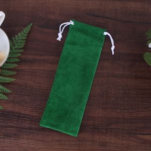 Pochette cadeau en velours noir recyclable avec cordon de serrage, idéale pour bijoux et bagues, estampillée, pour emballage de tasses à thé - Product Image 3