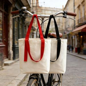 Customized <b>Ribbon</b> Canvas Tote Gift Event Giveaway Cotton Shopping Bag <b>Wedding</b> Party Favor Handbag - Product Image 3