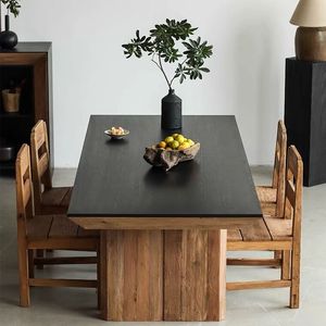 Đồ Nội Thất Phòng Ăn Bộ Bàn Ăn Hình Vuông Hình Chữ Nhật Lớn Màu Đen Bằng MDF <span class=keywords><strong>8</strong></span> Chỗ Ngồi - Product Image 4