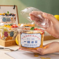 Prix d'usine Jingyu Logo personnalisé 8/12/14/16/24oz Gobelets en plastique PET RPET Conteneurs à emporter Bols à salade et fruits avec couvercle