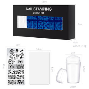 <span class=keywords><strong>Kit</strong></span> d'estampage d'ongles avec tampon, modèle de transfert de vernis à ongles, motif d'étoile, plaque d'estampage personnalisée en acier, ensemble de pochoirs de manucure - Product Image 1