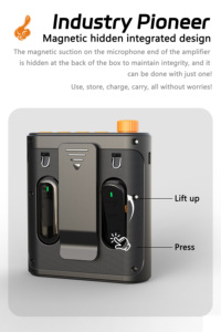 Bộ khuếch đại giọng nói Micro không dây với bộ khuếch đại giọng nói Lavalier từ tính cho giáo viên với 2 mic loa micro di động - Product Image 4