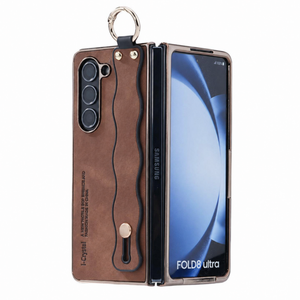 Fashion PU Leather Phone Case for Samsung Fold 8 3 4 5 6 7 W26 With Wristband Stand Front Screen <b>Protector</b> Shockproof Back <b>Cover</b> - Product Image 1