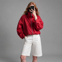 Veste de yoga en nylon pour femme, légère, séchage rapide, respirante, coupe ajustée, col montant, couleur unie, petite quantité, ODM