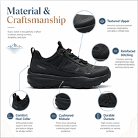 Chaussures décontractées pour hommes, légères, antidérapantes, à semelle épaisse, en tissu grainé respirant, entièrement noires, pour la marche en plein air