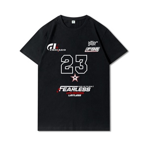 เสื้อยืดคอกลมผู้ชาย ผ้าฝ้ายคุณภาพสูง 100% สไตล์สตรีท ขายดีช่วงซัมเมอร์ พิมพ์ลายหัวใหญ่ ออกแบบเองได้ ODM แห้งเร็ว - Product Image 1
