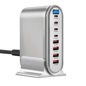 Prodotti di Tendenza 2025: Caricabatterie Portatile Multiuso da 140W con <span class=keywords><strong>4</strong></span> Porte Type-<span class=keywords><strong>C</strong></span> e <span class=keywords><strong>4</strong></span> USB, Adattatore Intelligente per Cellulari - Product Image 2