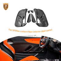 Kit de panneaux de porte en fibre de carbone sèche préimprégnée 2x2 sergé finition brillante, garniture intérieure légère pour conversion Ferrari SF90 XX