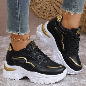 Chaussures décontractées tendance rétro pour femmes, grande taille, de haute qualité, à lacets, à talon compensé, pour l'hiver – Vente en gros - Product Image 5