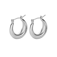 Boucles d'oreilles créoles géométriques épaisses en acier inoxydable, étanches et inaltérables, avec crochets ouverts, Kaishee Joyas Para Mujer Factory