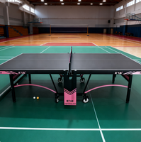 Table de ping-pong pliable double détachable, fournie directement par l'usine, en MDF de 25 mm, pour intérieur