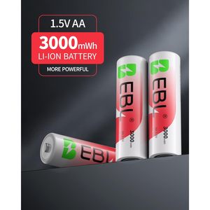EBL Paquete de 8 Pilas AA Recargables de Litio de 1.5V 3000mWh, Doble AA, Más de 1600 Ciclos de Recarga, Paquete de Iones de Litio de Larga Duración - Product Image 5
