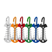 Piquets d'ancre de pont en arête de poisson avec mousquetons Piquets de tente d'arrimage de pont en aluminium Tendeurs de corde de tente coupe-vent avec boucle à ressort