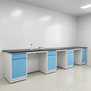 Banc de laboratoire mural modulaire moderne en acier, haute résistance à la corrosion, résistant aux acides et aux alcalis, poste de travail pour l'école et la biotechnologie - Product Image 5