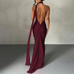 Customizável Mulheres's Casual Vestidos Elegante Sexy Backless Queue Long Dress Lace Decoração Strapless Decote Doce Fabricante - Product Image 3