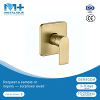 Robinet de douche mural monocommande en laiton PVD doré, moderne et dissimulé, facile à nettoyer, pour salle de bain, Metalique F340001-BG