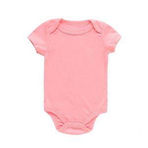 Solid Color Short Sleeve <strong>Onesies</strong> Bodysuits Cotton Ropa Para Bebes Romper Baby Clothes Wholesale <strong>Cheap</strong> 100% Polyester Summer - Product Image 4