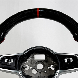 Volante in fibra di carbonio per <span class=keywords><strong>Volkswagen</strong></span> VW Golf 7 7.5 MK7 ID5 ID6 ID7 GTI GTR Passat Jetta in pelle - Product Image 3