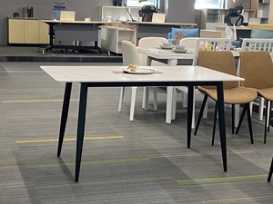 ชุดโต๊ะอาหารหินอ่อนรูปสี่เหลี่ยมผืนผ้าราคาส่งถูกพร้อมเก้าอี้ 6 ตัว - Product Image 4