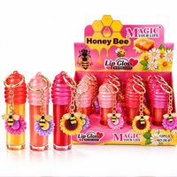 Porte-clés abeille, gloss à lèvres hydratant effet eau, breloque fleur, huile à lèvres, direct usine