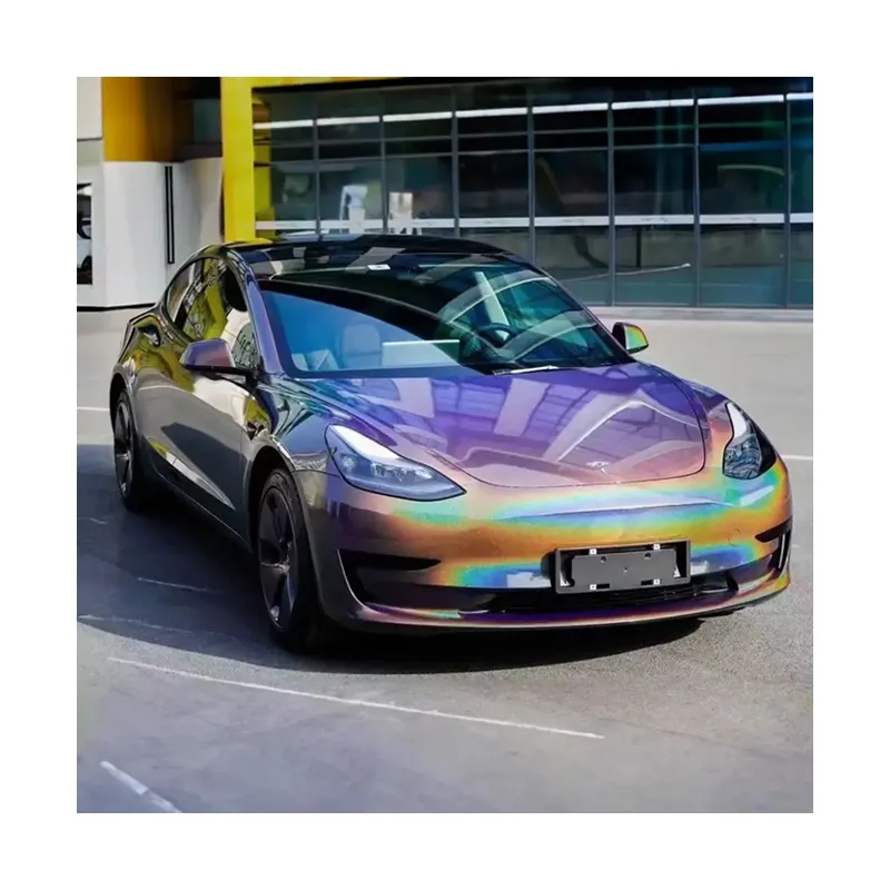 Prix d'usine Emballage de voiture automatique métallique brillant à haute brillance couleurs personnalisées Film d'emballage en vinyle pour voitures