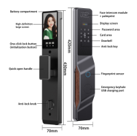 Serrure de porte intelligente Tuya avec reconnaissance faciale 3D, biométrique automatique, carte RFID, application Wifi, caméra de sécurité, empreintes digitales, serrures numériques