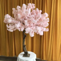 BL-AT33 Königsblauer Kirschblüten-Tischbaum mit Blumenständer für Hotel-Ballsaal, Empfangstisch, Zeremonie und Eventdekoration