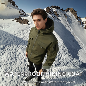 Traje de senderismo impermeable para hombre, chaqueta térmica de forro polar con capucha cortavientos para exteriores, servicio OEM - Product Image 2