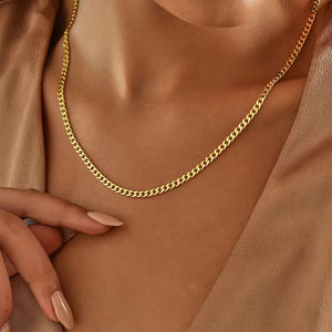 EManco 클래식 실버 스테인레스 스틸 남여 공용 하이 엔드 조절 가능한 짧은 쿠바 체인 목걸이 랍스터 걸쇠 패션 액세서리 - Product Image 3