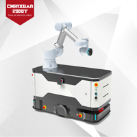 Estación de Paletización Robótica Móvil Autónoma Compacta, Colaboración Segura entre Humanos y Robots para el Proceso de Manipulación de Cajas en Logística de Fábrica