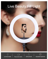 Anneau lumineux LED de 18 pouces KY-BK416 pour TikTok/YouTube Live, maquillage beauté et photographie en studio