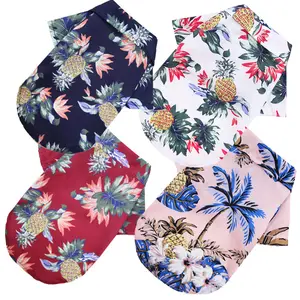 Пляжная рубашка для Гавайских питомцев, гавайская кошечка среднего размера с изображением ананаса, золотистого ретривера, Всесезонная одежда для весны и лета
