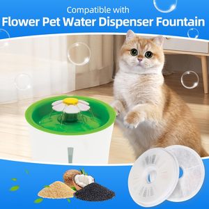 Lot de 6 filtres de rechange pour <span class=keywords><strong>fontaine</strong></span> à eau pour chat <span class=keywords><strong>Catit</strong></span> 3L Flower Fountain, triple filtration, charbon actif, échange d'ions, polyester - Product Image 6