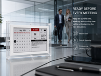 Kylendar – Calendrier intelligent en acrylique de 7,5 pouces avec écran E-Paper, Wi-Fi, affichage de l'heure mondiale, nouvelles en temps réel et météo pour bureaux internationaux